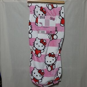Hello Kitty Silk Touch Throw Striped “Bows And Stripes” 50"x70" NWT